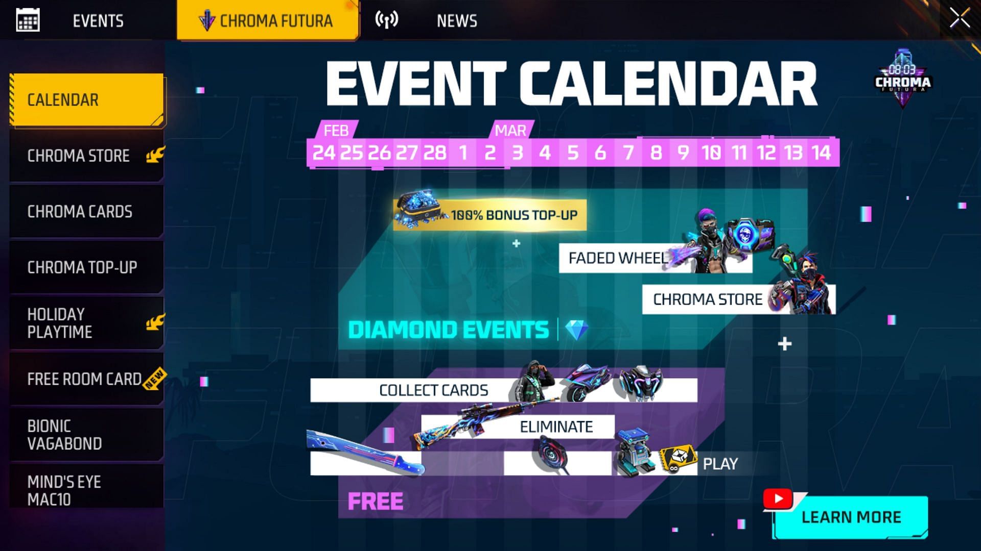 Scan through the available events to select Daily Trials (Image via Garena)